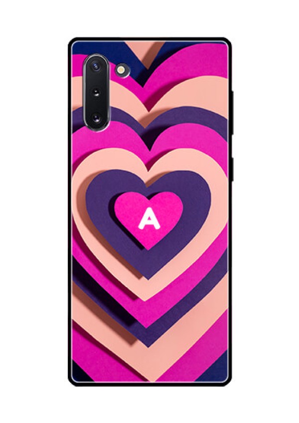 Galaxy Note 10 Custom Glass Mobile Case - Cute Heart Pattern Design