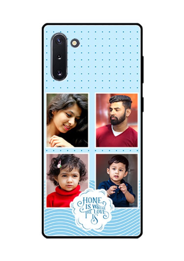 Galaxy Note 10 Custom Glass Phone Case - Cute love quote with 4 pic upload Design