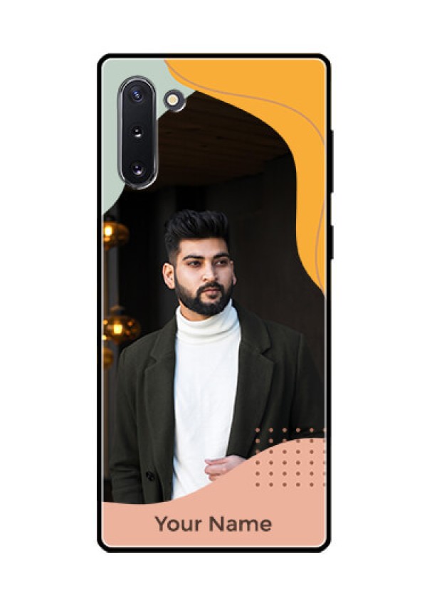 Galaxy Note 10 Personalized Glass Phone Case - Tri-coloured overlay design