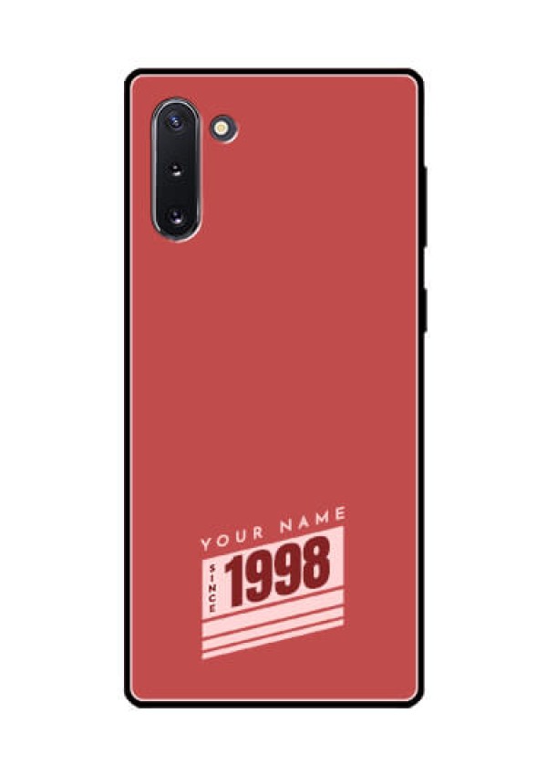 Galaxy Note 10 Custom Glass Phone Case - Red custom year of birth Design