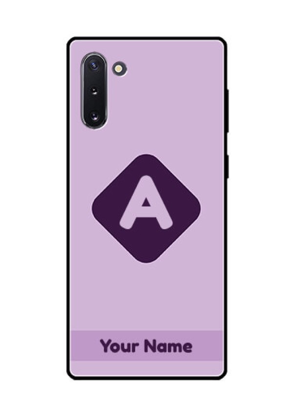 Galaxy Note 10 Custom Glass Mobile Case - Custom Letter in curved badge Design