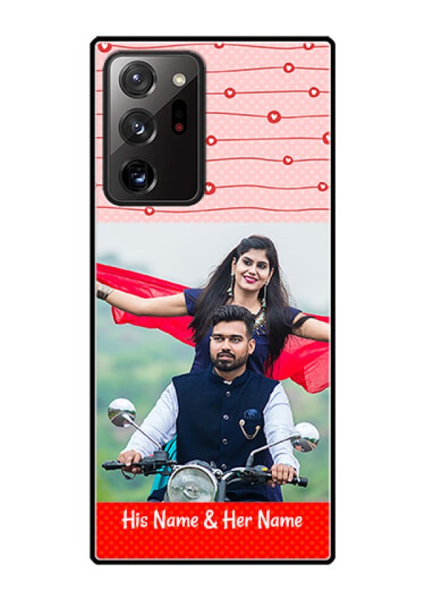 Galaxy Note 20 Ultra Personalized Glass Phone Case  - Red Pattern Case Design