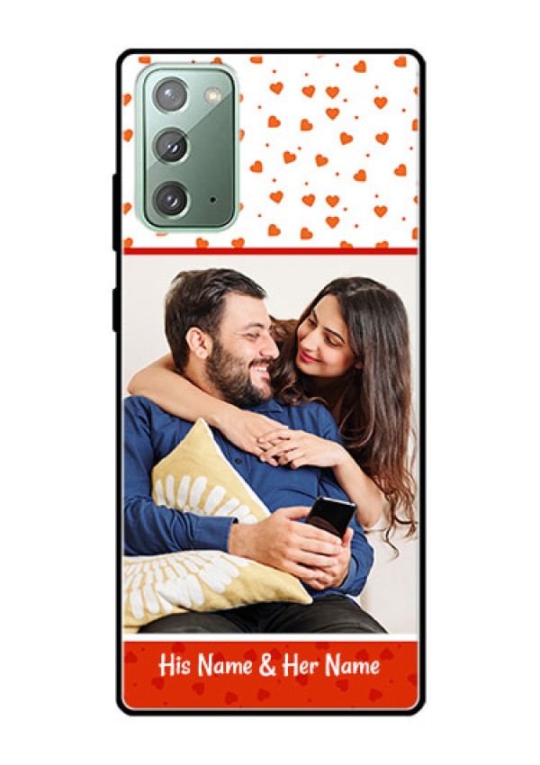 Galaxy Note 20 Custom Glass Phone Case  - Orange Love Symbol Design
