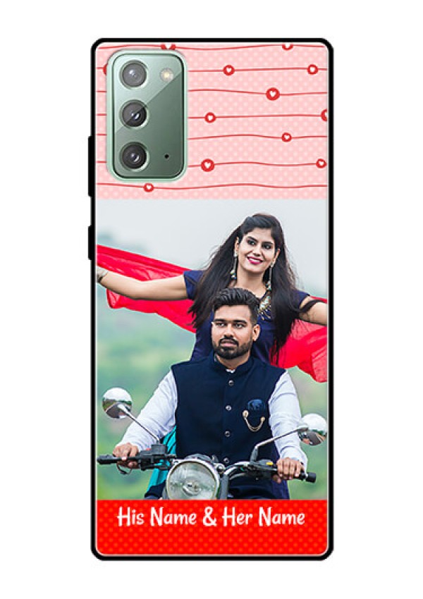 Galaxy Note 20 Personalized Glass Phone Case  - Red Pattern Case Design