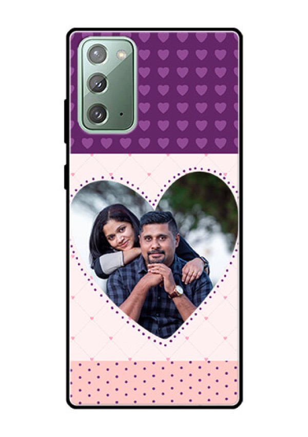 Galaxy Note 20 Custom Glass Phone Case  - Violet Love Dots Design