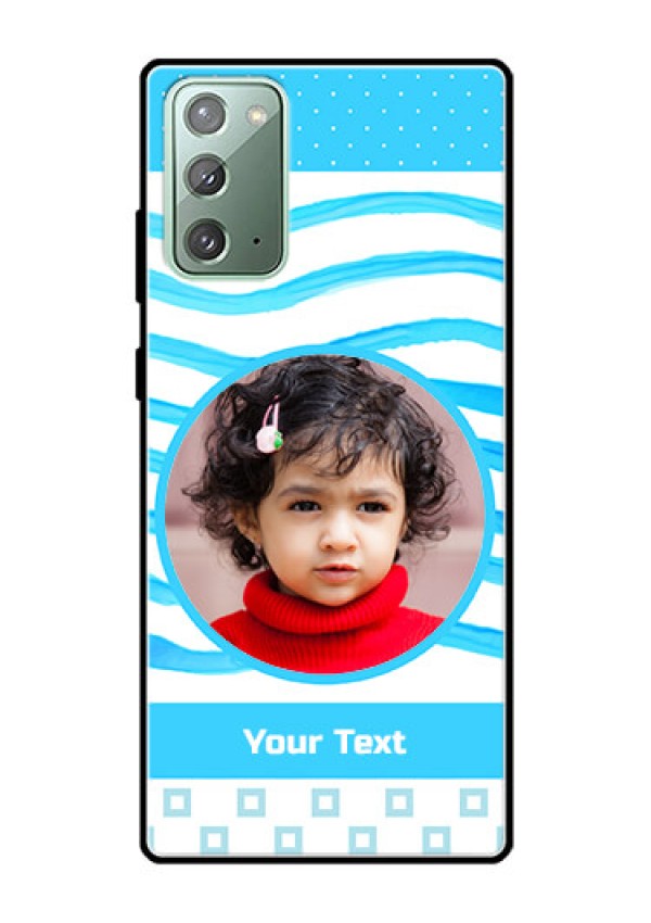 Galaxy Note 20 Custom Glass Phone Case  - Simple Blue Case Design
