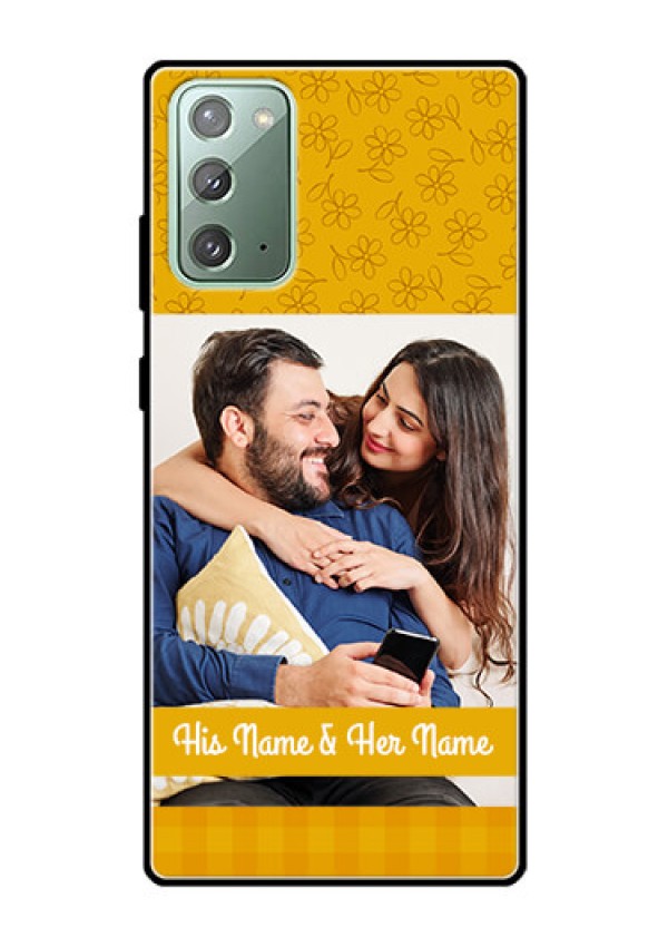 Galaxy Note 20 Custom Glass Mobile Case  - Yellow Floral Design