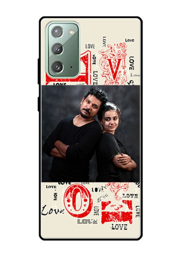 Galaxy Note 20 Photo Printing on Glass Case  - Trendy Love Design Case
