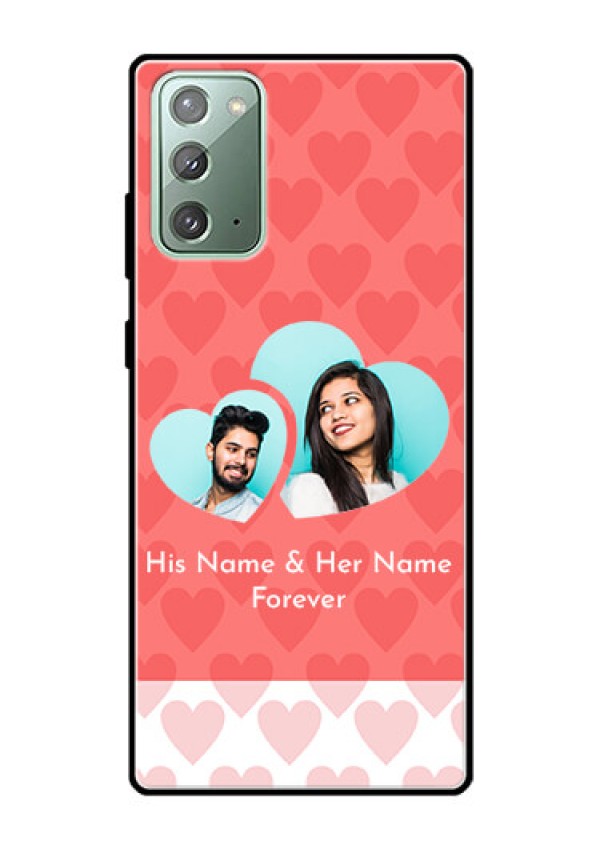 Galaxy Note 20 Personalized Glass Phone Case  - Couple Pic Upload Design