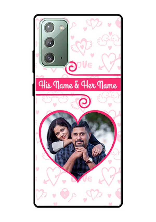 Galaxy Note 20 Personalized Glass Phone Case  - Heart Shape Love Design
