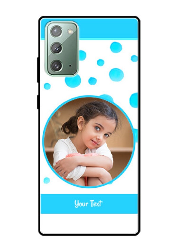 Galaxy Note 20 Photo Printing on Glass Case  - Blue Bubbles Pattern Design
