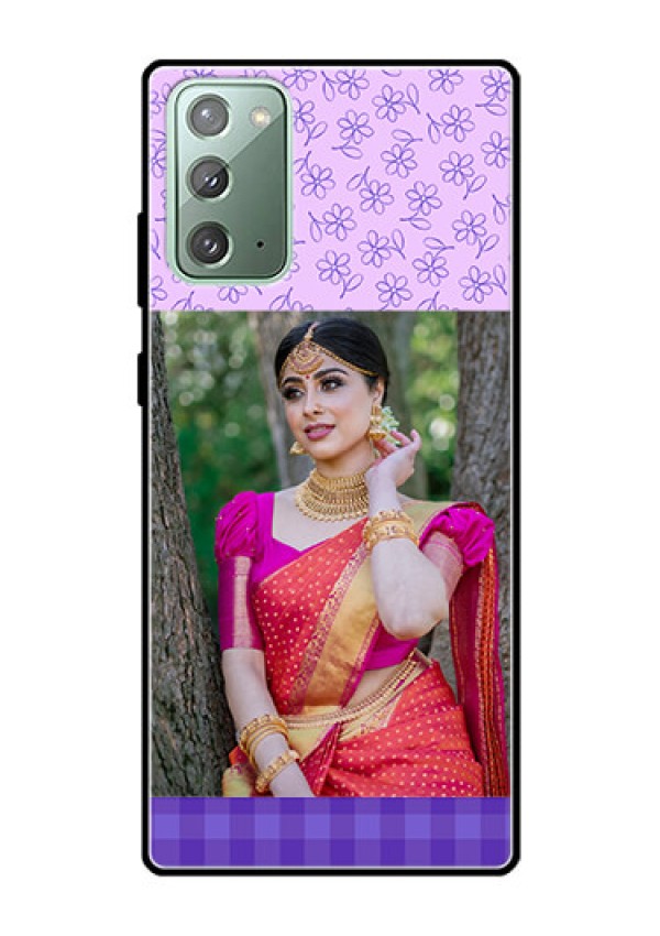 Galaxy Note 20 Custom Glass Phone Case  - Purple Floral Design