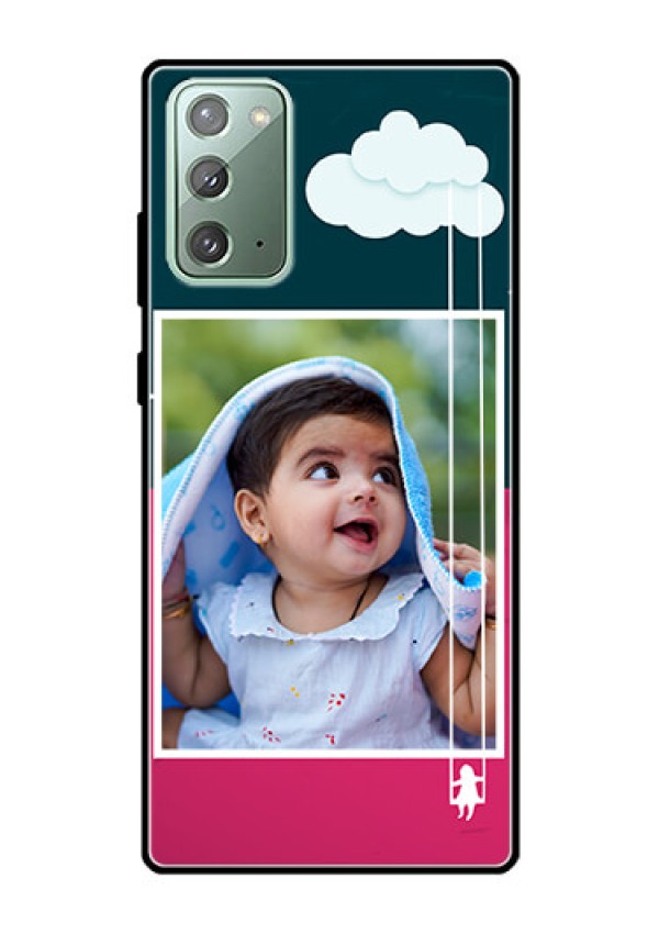 Galaxy Note 20 Custom Glass Phone Case  - Cute Girl with Cloud Design