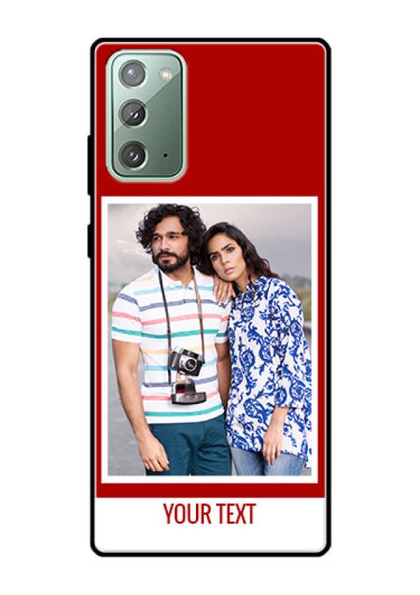 Galaxy Note 20 Personalized Glass Phone Case  - Simple Red Color Design