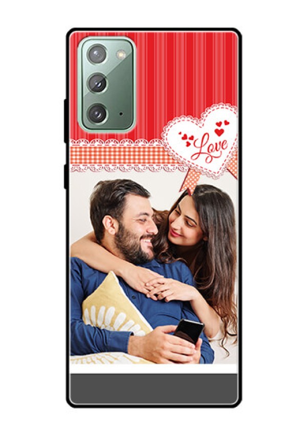 Galaxy Note 20 Custom Glass Mobile Case  - Red Love Pattern Design