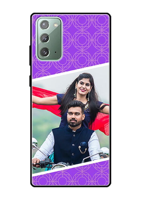 Galaxy Note 20 Custom Glass Phone Case  - Violet Pattern Design