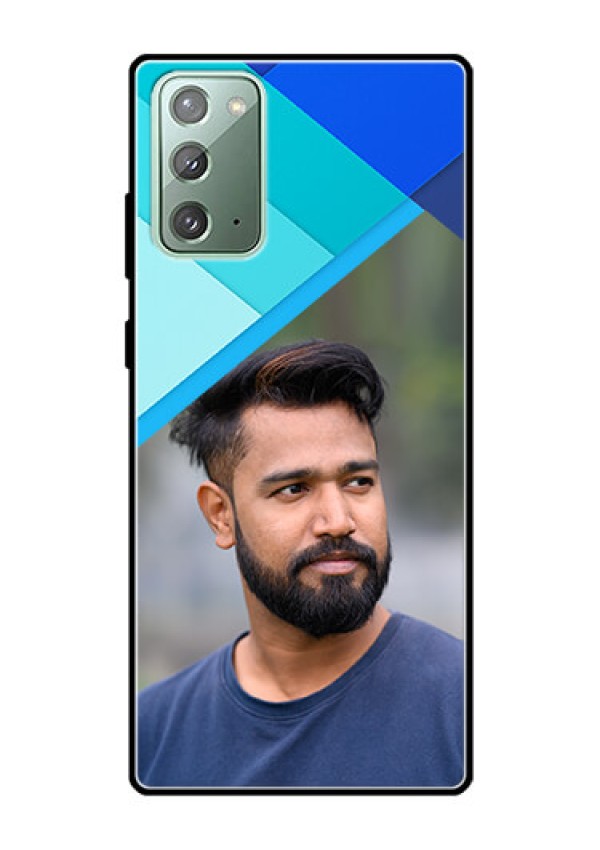 Galaxy Note 20 Custom Glass Phone Case  - Blue Pattern Design