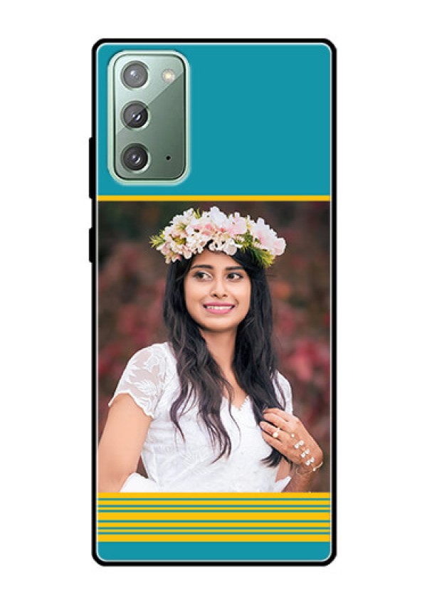 Galaxy Note 20 Custom Glass Phone Case  - Yellow & Blue Design 