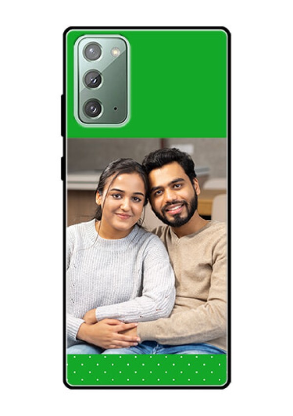 Galaxy Note 20 Personalized Glass Phone Case  - Green Pattern Design