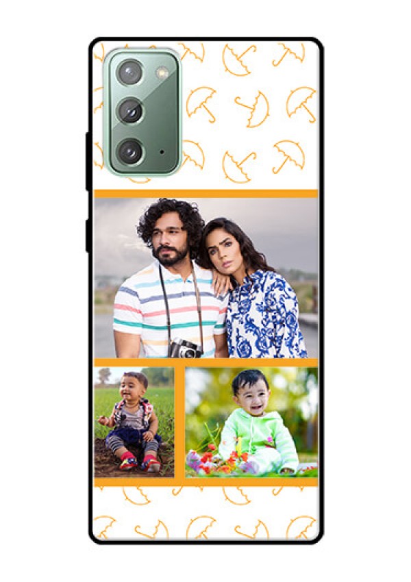 Galaxy Note 20 Custom Glass Mobile Case  - Yellow Pattern Design