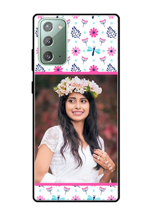 Galaxy Note 20 Photo Printing on Glass Case  - Colorful Flower Design