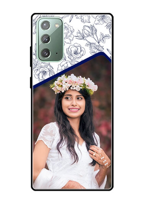 Galaxy Note 20 Personalized Glass Phone Case  - Premium Floral Design