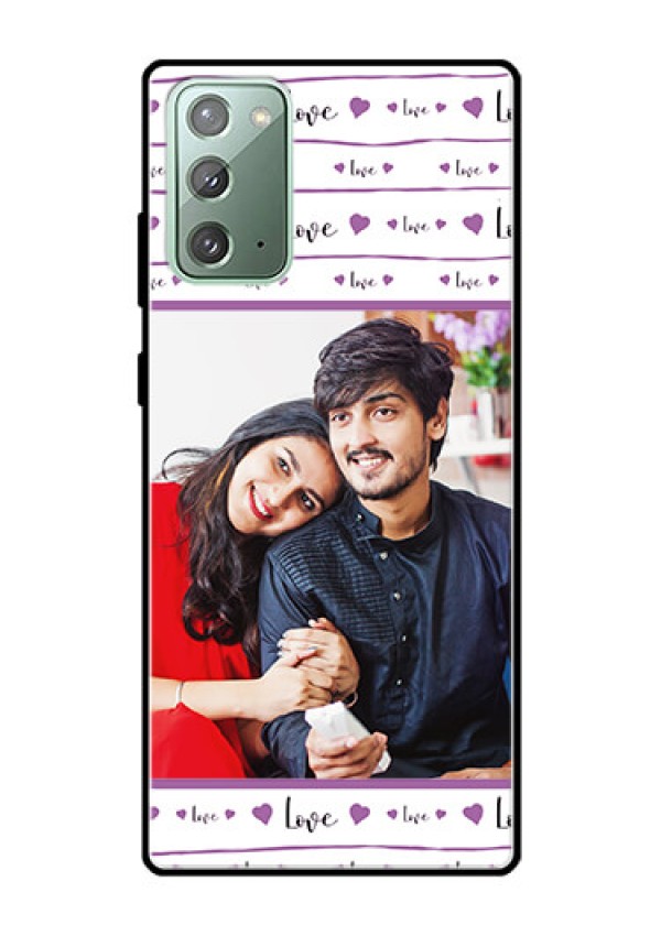 Galaxy Note 20 Custom Glass Mobile Case  - Couples Heart Design