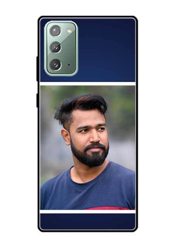 Galaxy Note 20 Personalized Glass Phone Case  - Simple Royal Blue Design