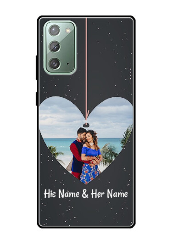 Galaxy Note 20 Custom Glass Phone Case  - Hanging Heart Design