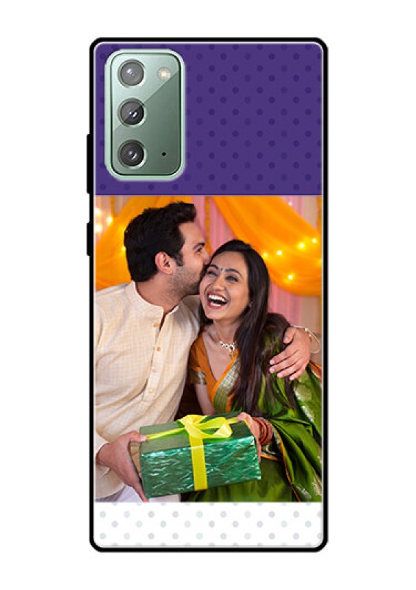 Galaxy Note 20 Personalized Glass Phone Case  - Violet Pattern Design