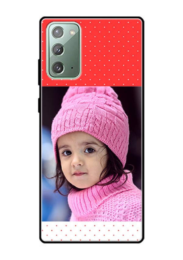 Galaxy Note 20 Photo Printing on Glass Case  - Red Pattern Design