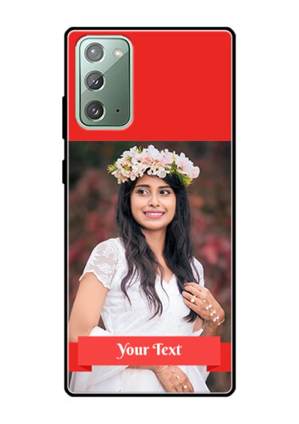 Galaxy Note 20 Custom Glass Phone Case  - Simple Red Color Design
