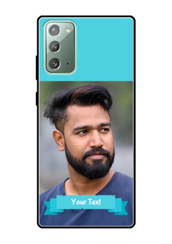Galaxy Note 20 Personalized Glass Phone Case  - Simple Blue Color Design