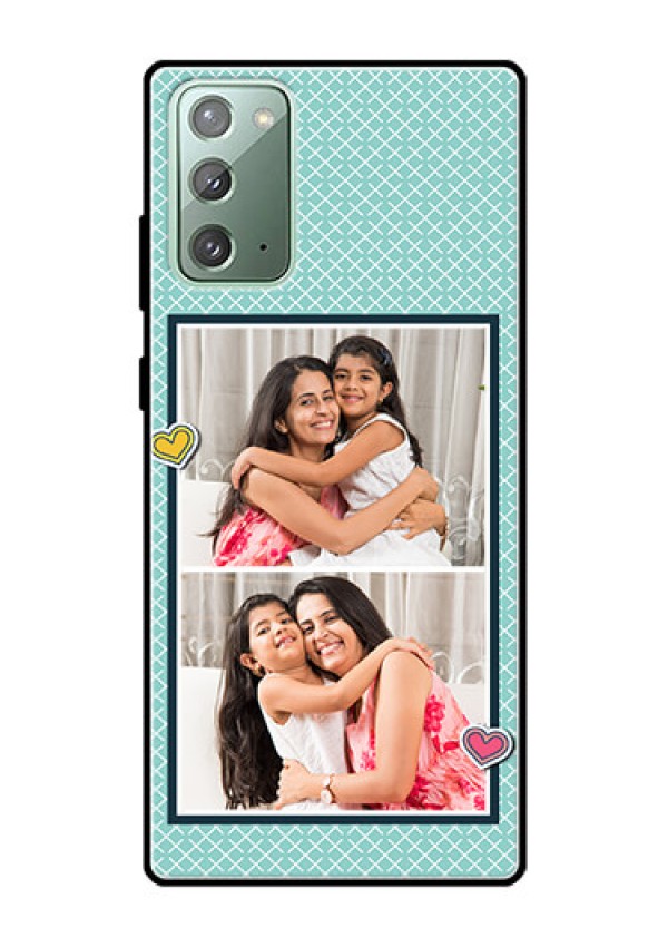 Galaxy Note 20 Custom Glass Phone Case  - 2 Image Holder with Pattern Design