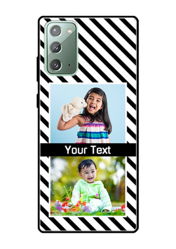 Galaxy Note 20 Photo Printing on Glass Case  - Black And White Stripes Design