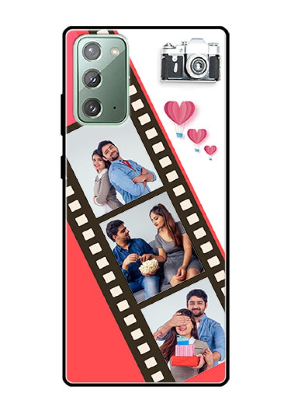Galaxy Note 20 Personalized Glass Phone Case  - 3 Image Holder with Film Reel