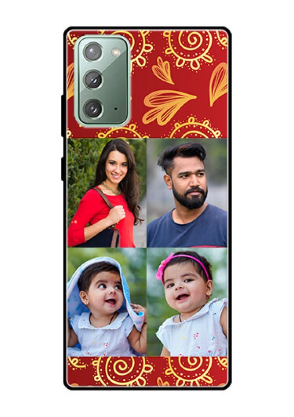 Galaxy Note 20 Photo Printing on Glass Case  - 4 Image Traditional Design