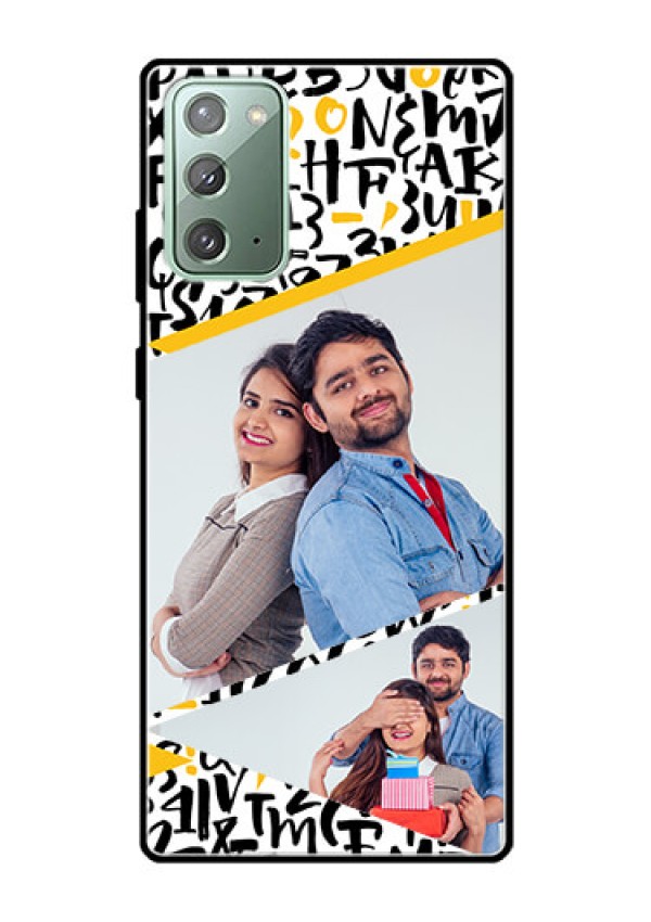 Galaxy Note 20 Custom Glass Mobile Case  - Letters Pattern Design
