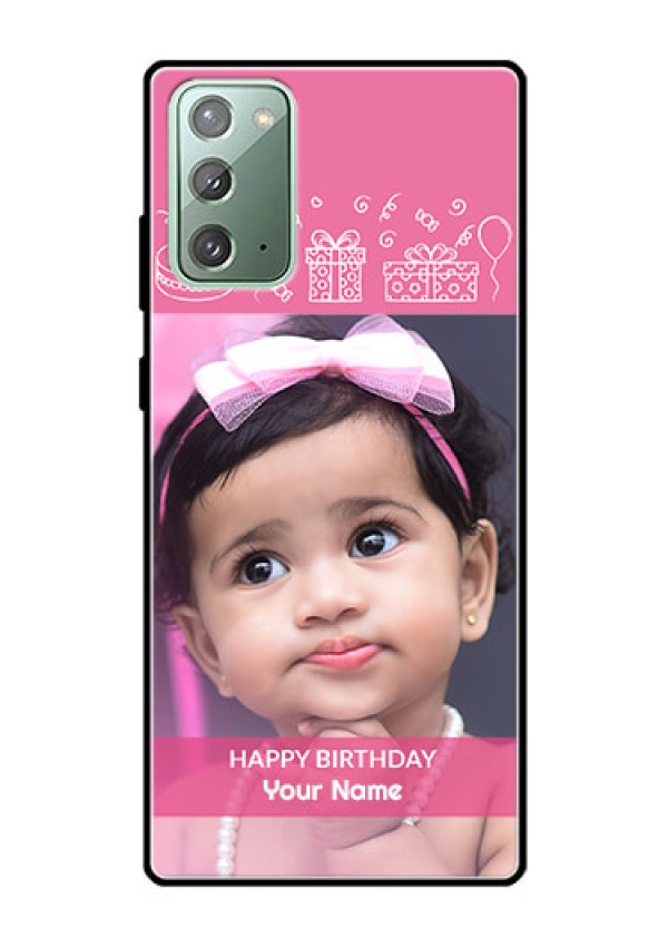 Galaxy Note 20 Photo Printing on Glass Case  - with Birthday Line Art Design