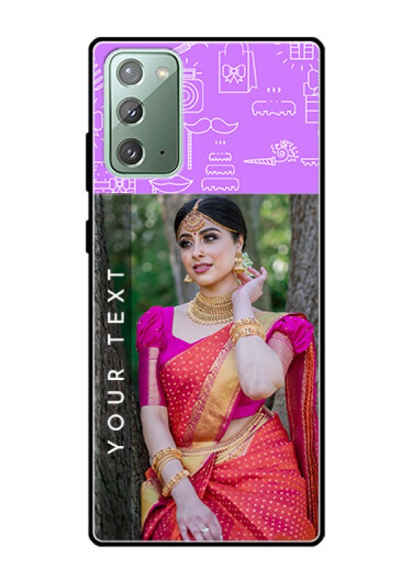 Galaxy Note 20 Custom Glass Mobile Case  - Birthday Icons Design