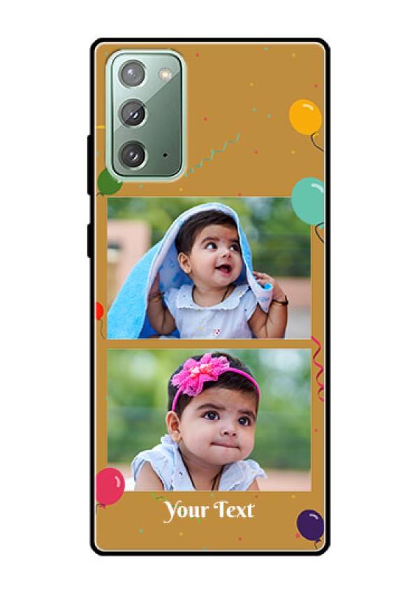 Galaxy Note 20 Personalized Glass Phone Case  - Image Holder with Birthday Celebrations Design