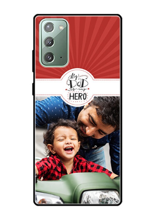 Galaxy Note 20 Photo Printing on Glass Case  - My Dad Hero Design
