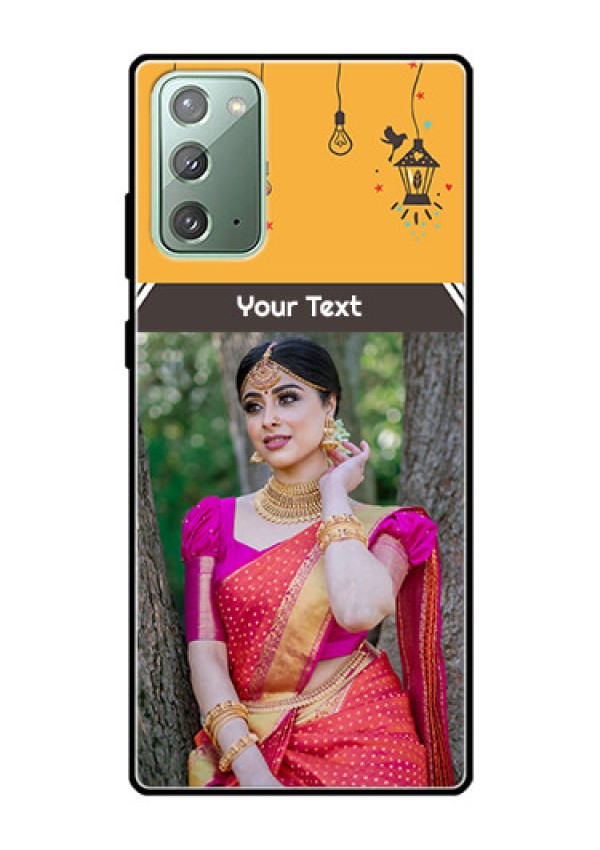 Galaxy Note 20 Custom Glass Mobile Case  - with Family Picture and Icons 