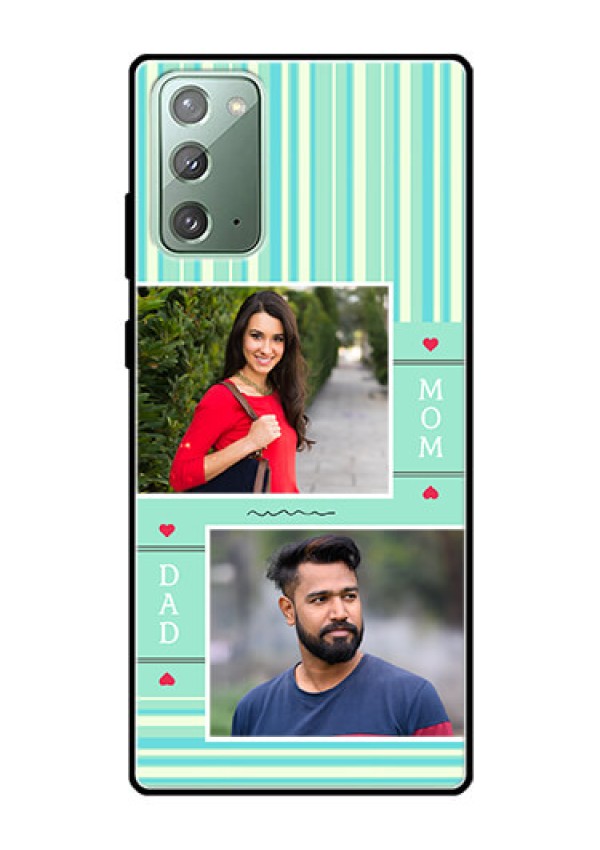 Galaxy Note 20 Custom Glass Phone Case  - Mom & Dad Pic Design