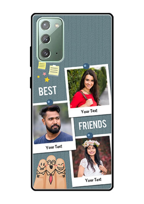 Galaxy Note 20 Personalized Glass Phone Case  - Sticky Frames and Friendship Design