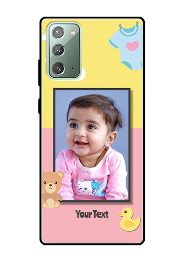 Galaxy Note 20 Photo Printing on Glass Case  - Kids 2 Color Design