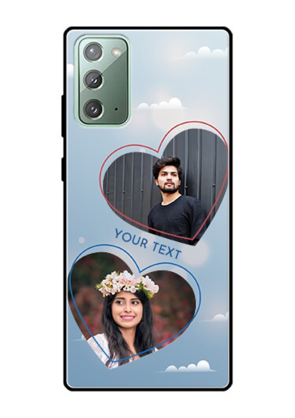 Galaxy Note 20 Custom Glass Mobile Case  - Blue Color Couple Design 