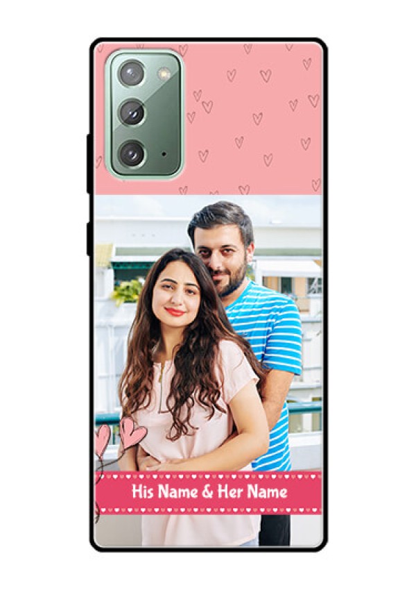 Galaxy Note 20 Personalized Glass Phone Case  - Love Design Peach Color