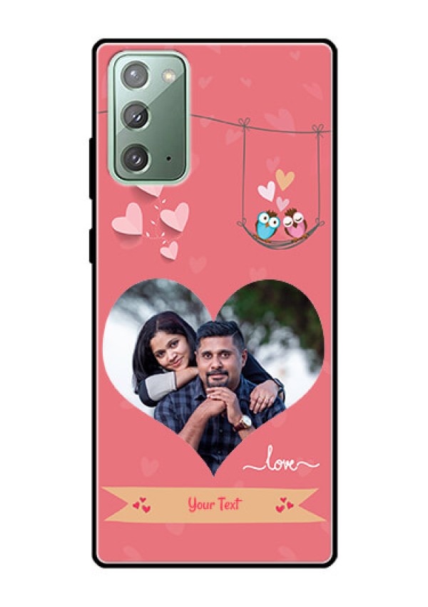 Galaxy Note 20 Personalized Glass Phone Case  - Peach Color Love Design 