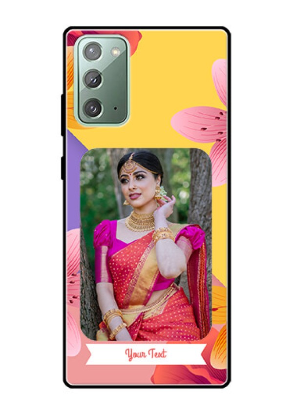 Galaxy Note 20 Custom Glass Mobile Case  - 3 Image With Vintage Floral Design